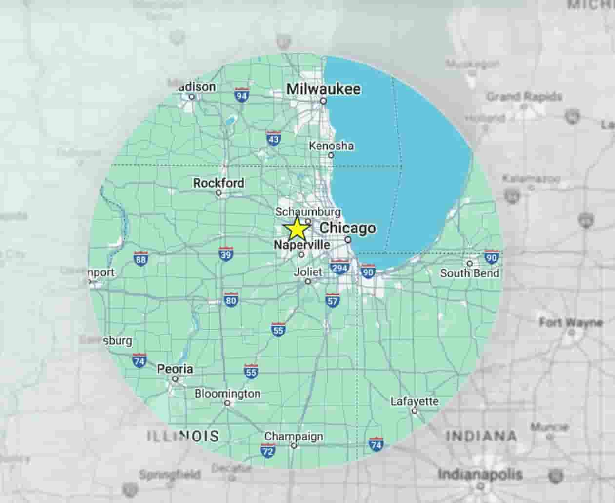 Area of service for AAA Glass Tint commercial window film installations