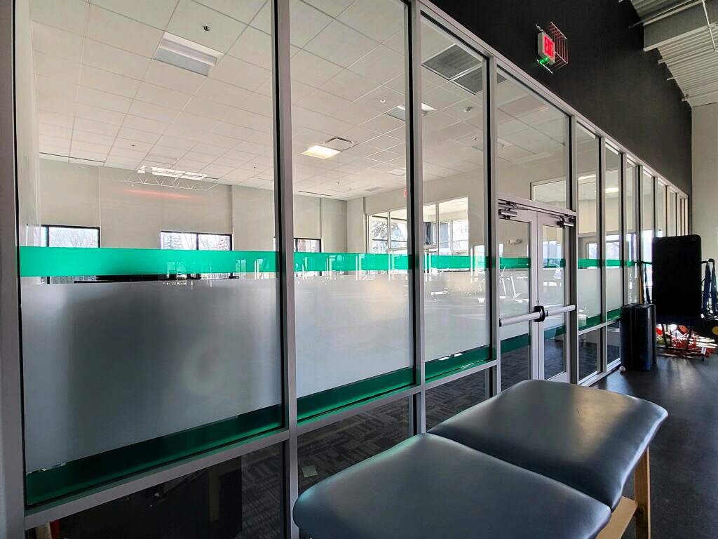 Custom design window film for office space.